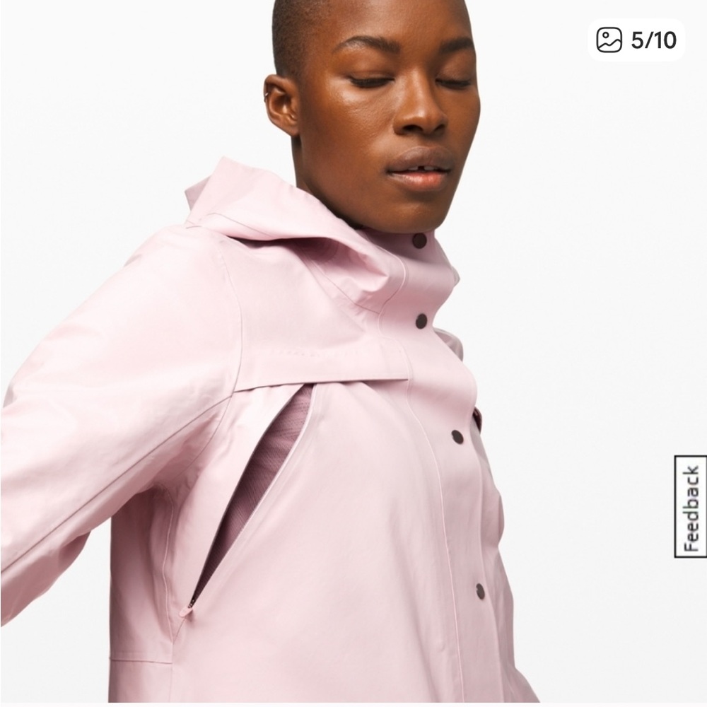 Lululemon Into The Drizzle Jacket•Waterproof Glyde•RARE FAWN PINK•LIKE NEW•6 - Picture 4 of 16